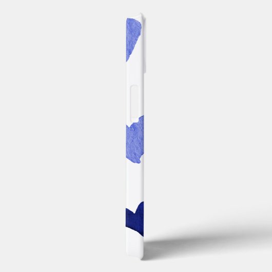 Coques Case-Mate iPhone Coeurs aquarelle éclatés en bleu (Verso / Droite)