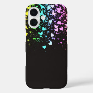 Coques iPhone 16 cœurs arc-en-ciel