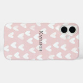Coques Case-Mate iPhone Coeurs blancs roses (Verso (horizontal))