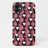 Coques Case-Mate iPhone Coeurs blancs sur le panneau rouge (Dos)