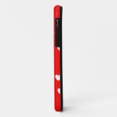 Coques Case-Mate iPhone Coeurs blancs sur rouge (Dos/Gauche)