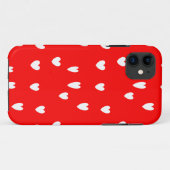 Coques Case-Mate iPhone Coeurs blancs sur rouge (Dos (Horizontal))