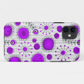 Coques Case-Mate iPhone Coeurs blancs violet blanc Whimsical et fleurs flo (Dos (Horizontal))