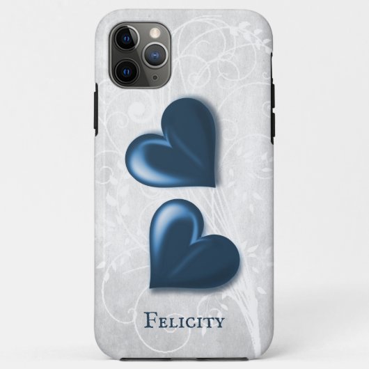 Coques Case-Mate iPhone Coeurs bleus Coque-coque iphone personnalisé (Dos)
