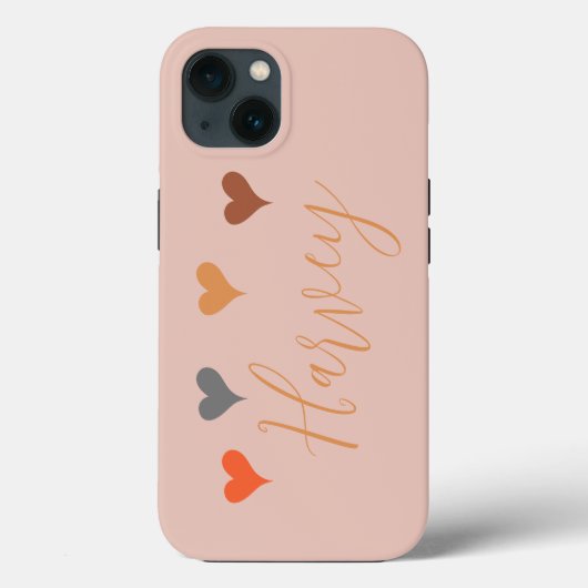 Coques Case-Mate iPhone Coeurs Boho avec nom personnalisé (Verso)