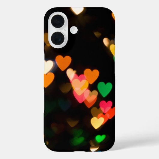 Coques Case-Mate iPhone Cœurs Bokeh sur fond noir (Verso)