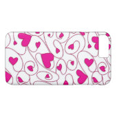 Coques Case-Mate iPhone Coeurs bouclés rose et blanc (Dos (Horizontal))
