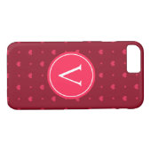 Coques Case-Mate iPhone Coeurs chauds rouges Monogrammes (Dos (Horizontal))