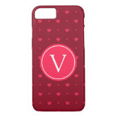 Coques Case-Mate iPhone Coeurs chauds rouges Monogrammes (Dos)