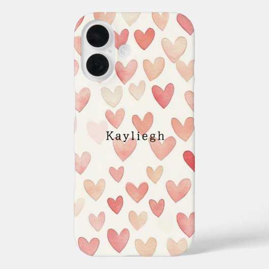 Coques Case-Mate iPhone Cœurs Crème Rose (Verso)