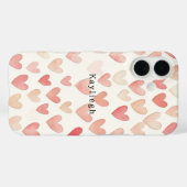 Coques Case-Mate iPhone Cœurs Crème Rose (Verso (horizontal))