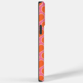 Coques Case-Mate iPhone Coeurs d'amour et motif Pois en rose, orange (Verso / Droite)