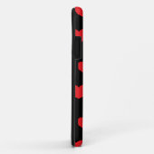 Coques Case-Mate iPhone Coeurs d'amour rouges sur noir (Dos/Droite)