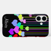 Coques Case-Mate iPhone Coeurs dangereuses avec nom (Verso (horizontal))