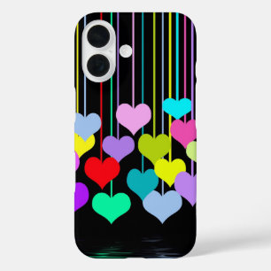 Coques iPhone 16 Coeurs Dangereux Sur Noir