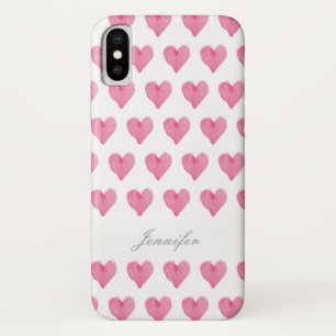 Etui iPhone Case-Mate Coeurs d'aquarelle avec le cas nommé