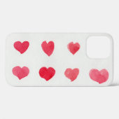 Coques Case-Mate iPhone Coeurs d'aquarelle incomparable : design motif rom (Verso (horizontal))