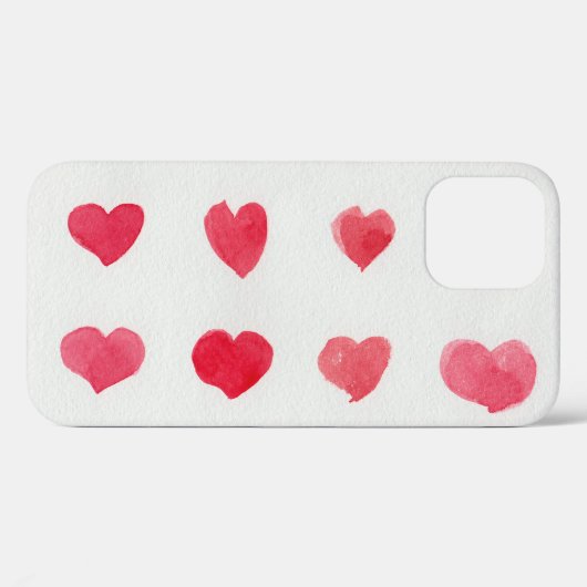 Coques Case-Mate iPhone Coeurs d'aquarelle incomparable : design motif rom (Verso (horizontal))
