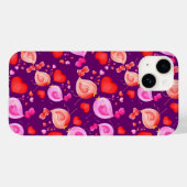 Coques Case-Mate iPhone Coeurs d'art Inséparables rose violet rouge (Verso (horizontal))