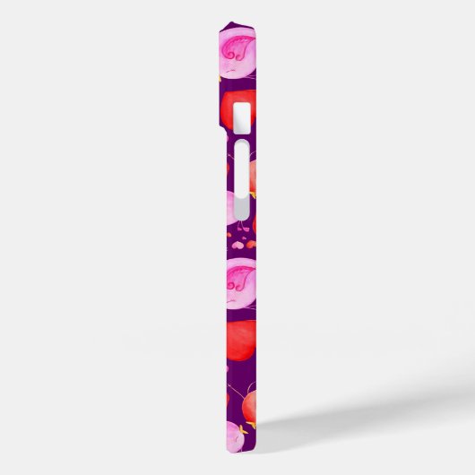 Coques Case-Mate iPhone Coeurs d'art Inséparables rose violet rouge (Verso / Gauche)