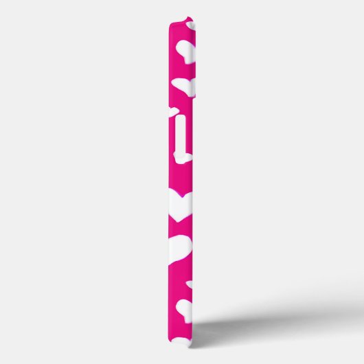 Coques Case-Mate iPhone Coeurs de balaie blanche sur Fuchsia rose (Verso / Droite)