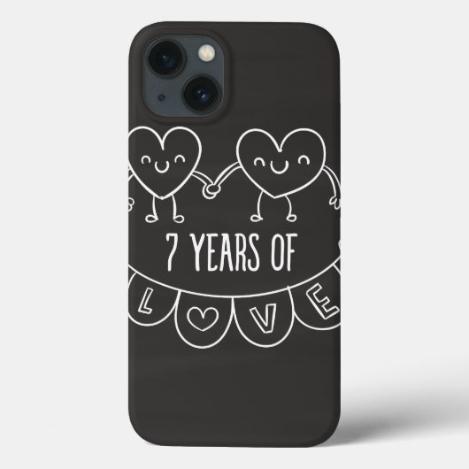Coques Case-Mate iPhone Coeurs de calèche-cadeaux du 7e anniversaire (Verso)