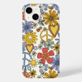 Coques Case-Mate iPhone Coeurs de fleurs hippies Super rétro (Verso)