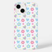 Coques Case-Mate iPhone Coeurs de fleurs rétro Motif Y2K (Verso)