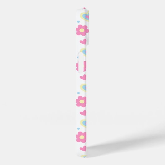 Coques Case-Mate iPhone Coeurs de fleurs rétro Motif Y2K (Verso / Droite)