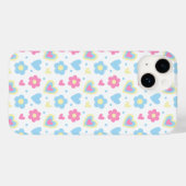Coques Case-Mate iPhone Coeurs de fleurs rétro Motif Y2K (Verso (horizontal))