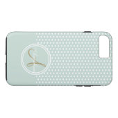 Coques Case-Mate iPhone Coeurs de menthe monogramme (Dos (Horizontal))