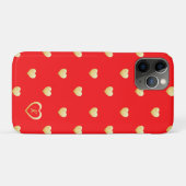 Coques Case-Mate iPhone Coeurs de monogramme rouge vif sur le rouge (Dos (Horizontal))