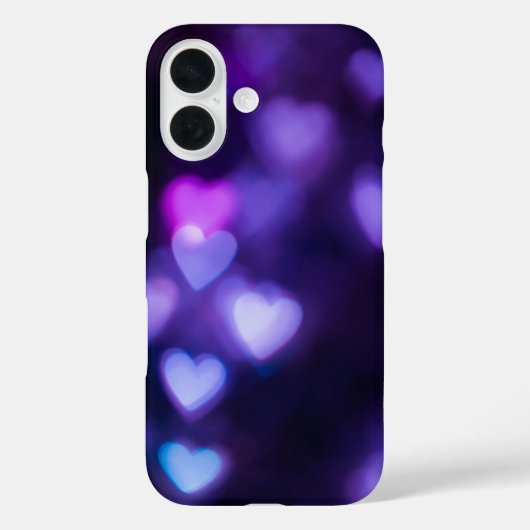 Coques Case-Mate iPhone Coeurs de néon pourpre (Verso)