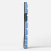 Coques Case-Mate iPhone Coeurs de nom personnalisé de motif bleu (Verso / Droite)