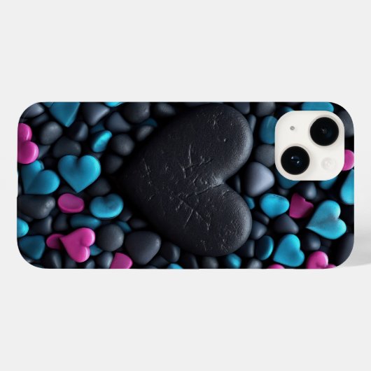 Coques Case-Mate iPhone Coeurs de pierre (Verso (horizontal))