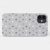 Coques Case-Mate iPhone Coeurs de polka minuscules dans les tons gris (Dos (Horizontal))