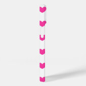 Coques Case-Mate iPhone Coeurs de polka rose Fuchsia sur blanc (Verso / Droite)