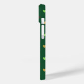 Coques Case-Mate iPhone Coeurs de Polka sur vert de forêt (Verso / Gauche)