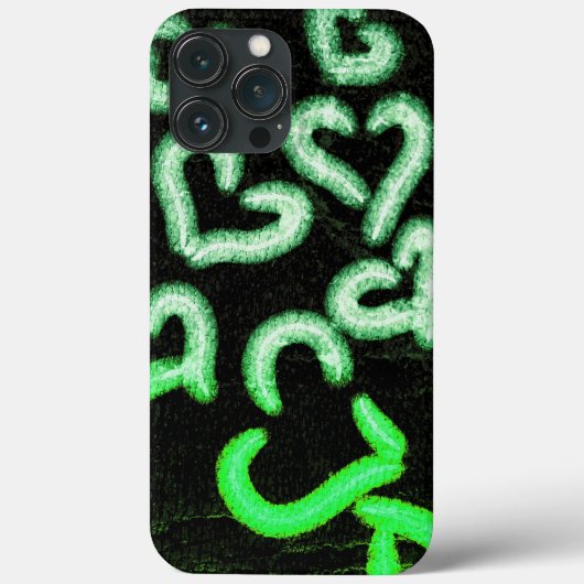 Coques Case-Mate iPhone Coeurs dévêtus Vert (Verso)