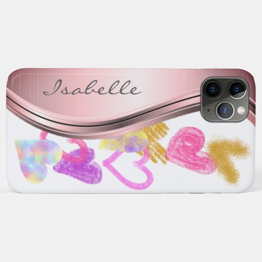 Coques Case-Mate iPhone Coeurs Doodle mignons Personnalisés (Dos (Horizontal))