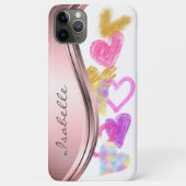 Coques Case-Mate iPhone Coeurs Doodle mignons Personnalisés (Dos)