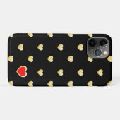Coques Case-Mate iPhone Coeurs d'or gothique sur couleur solide (Dos (Horizontal))