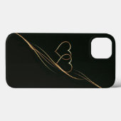 Coques Case-Mate iPhone Coeurs d'or noir Coque-coque iphone Mate (Verso (horizontal))