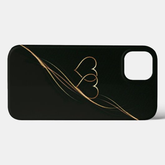 Coques Case-Mate iPhone Coeurs d'or noir Coque-coque iphone Mate (Verso (horizontal))