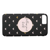 Coques Case-Mate iPhone Coeurs d'or noir rose (Dos (Horizontal))