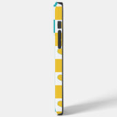 Coques Case-Mate iPhone Coeurs en damier en Turquoise et Jaune (Verso / Gauche)