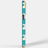 Coques Case-Mate iPhone Coeurs en damier en Turquoise et Jaune (Verso / Droite)