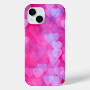 Coque Pour iPhone 15 Coeurs en rose et lavande