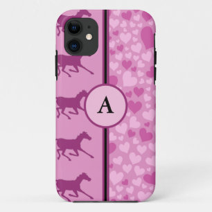 Coque iPhone 11 coeurs et chevaux