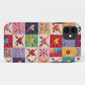 Coques Case-Mate iPhone Coeurs et courtepointe de fleurs (Dos (Horizontal))